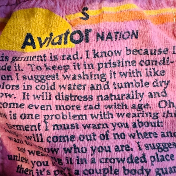 🌈 SOLD OUT Aviator Nation Petal Pink Sweats Size Small 🌈 Retired Color! 🎨 - Picture 5 of 6